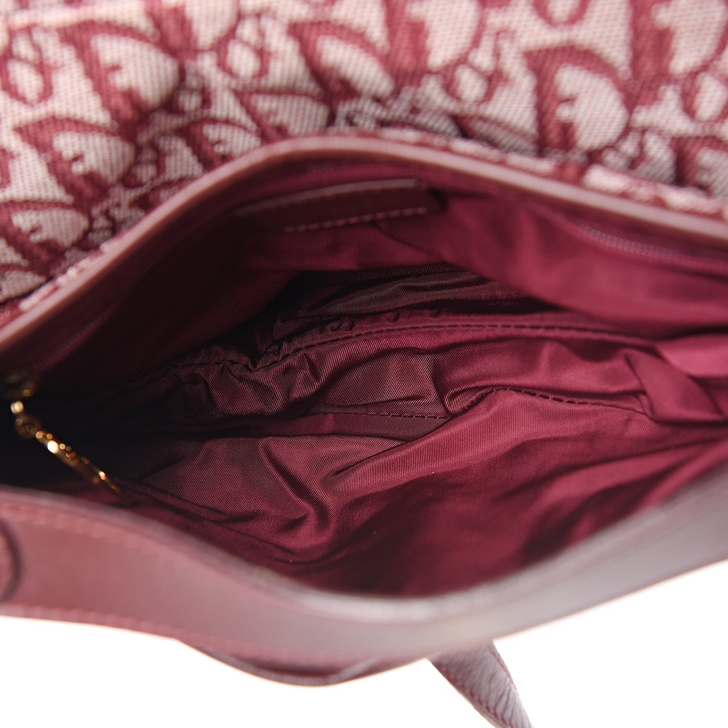 Christian Dior Monogram Saddle Bag Burgundy 5 of 13