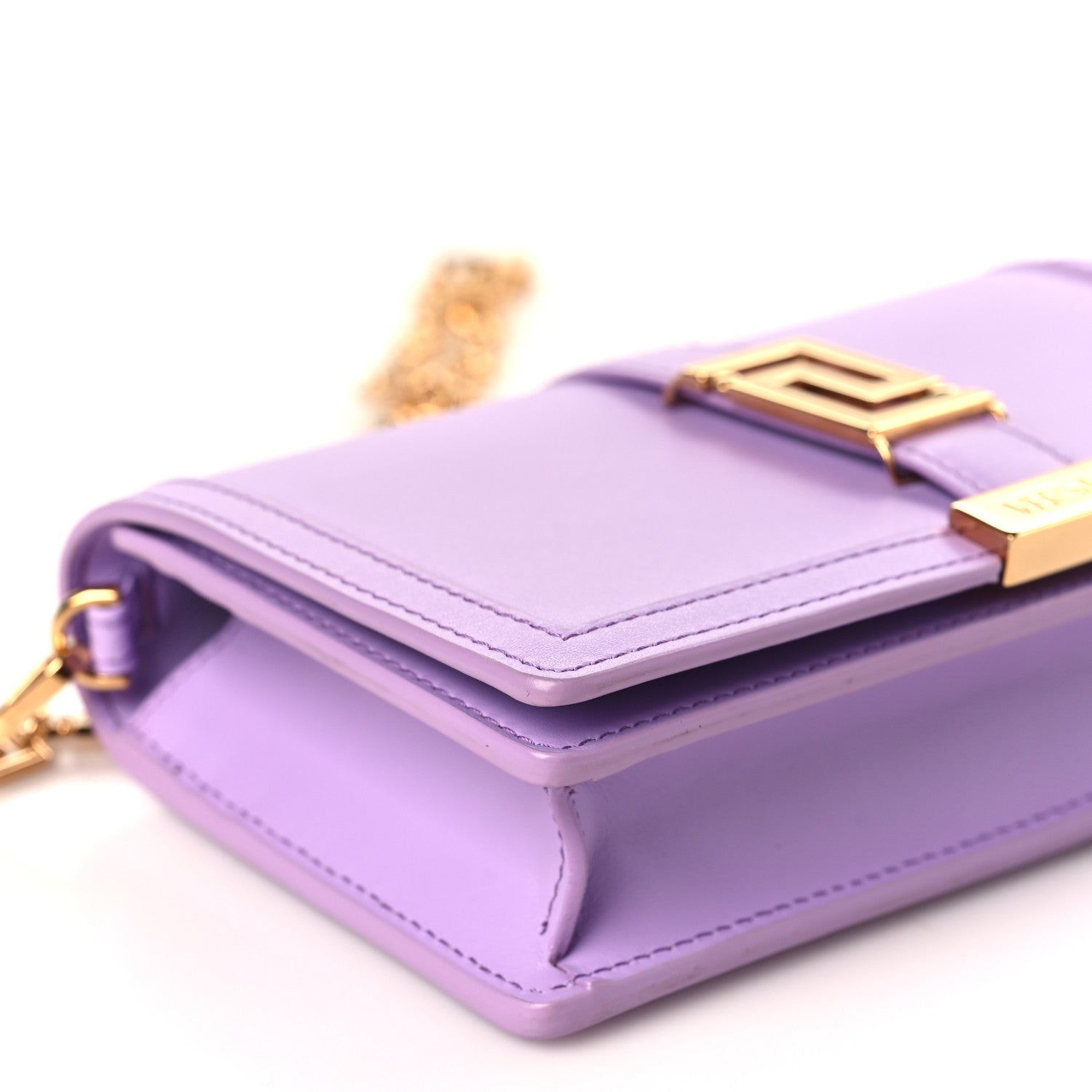 Versace Calfskin Greca Goddess Wallet On Chain Baby Violet 8 of 9