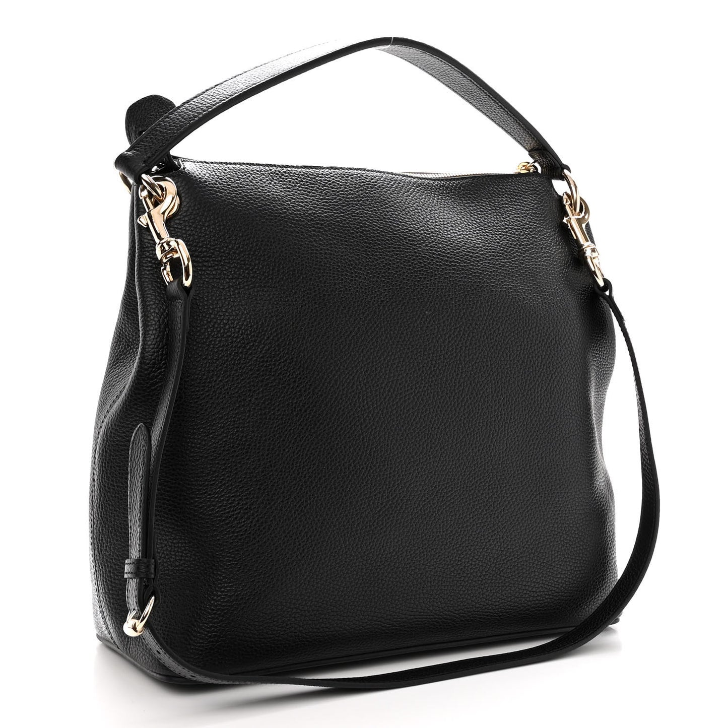 Pebbled Calfskin Large Soho Hobo Black