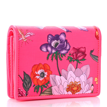 Gucci Calfskin Flora Print Zumi Card Case Fuxia Fluo 3 of 8