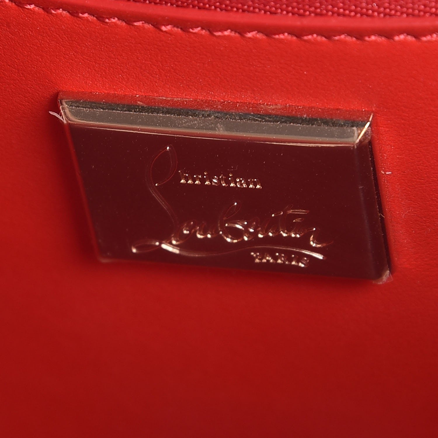 Christian Louboutin Calfskin Patent Studded Small Paloma Naturel Rose Gold 7 of 7