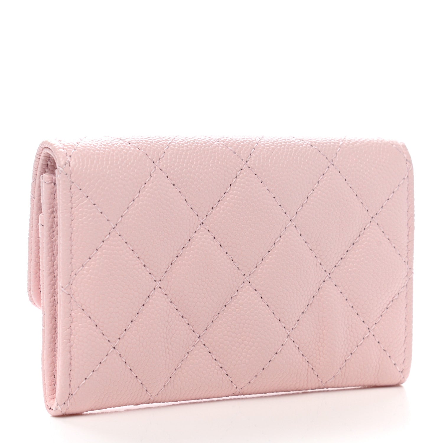 Chanel Caviar Quilted Crystal CC Flap Card Holder Pink 3 of 10