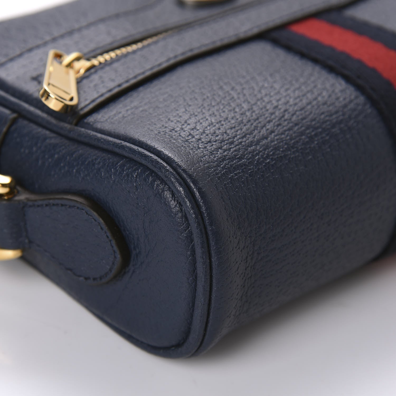 Gucci Textured Calfskin Web Mini Ophidia Shoulder Bag Blue Agata 6 of 11