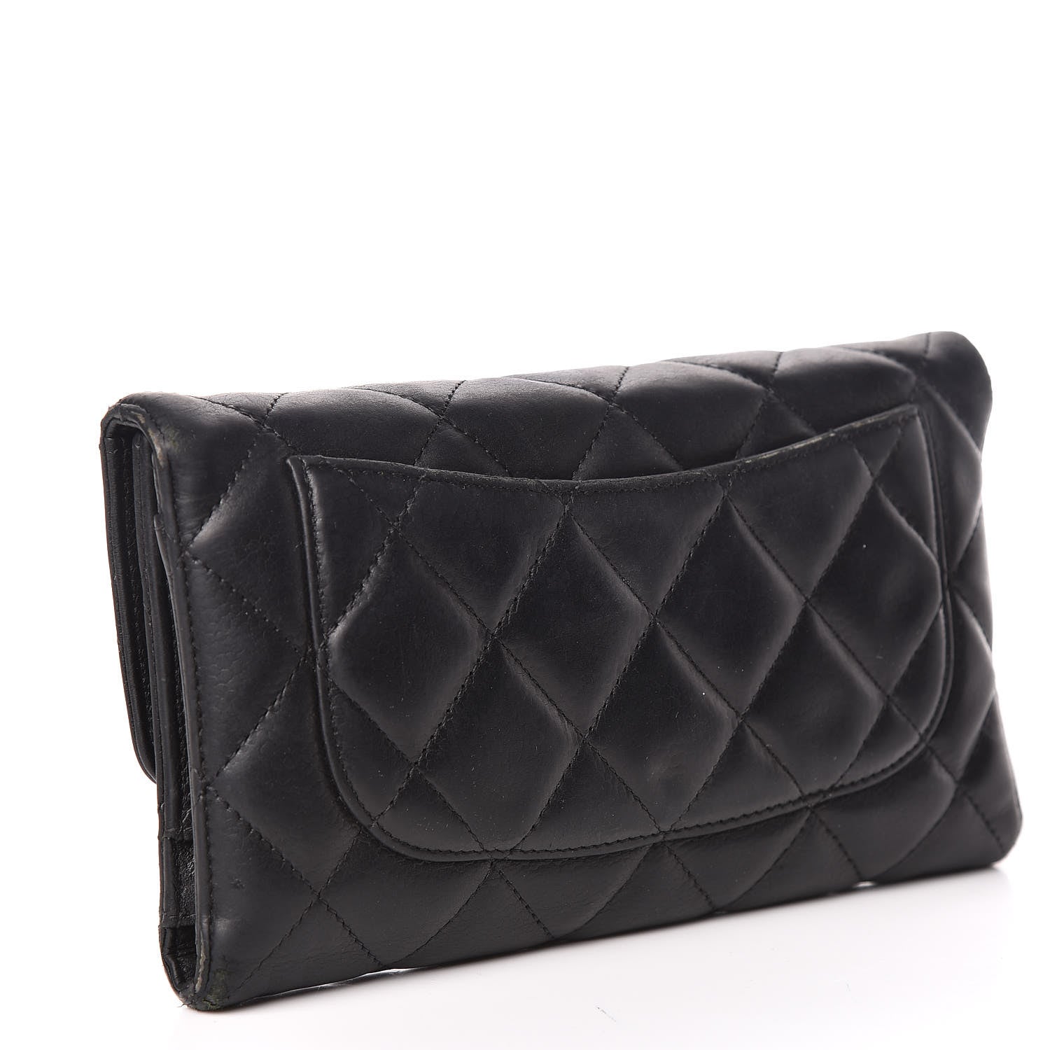 Chanel Caviar Quilted Large Gusset Flap Wallet Black 3 of 11