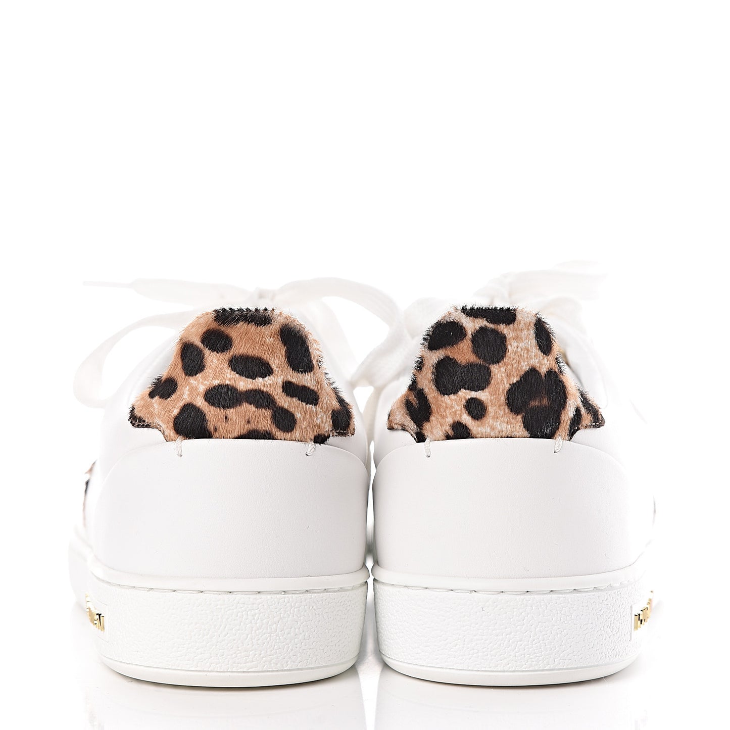 Calfskin Calf Hair Monogram Giant Jungle Frontrow Sneakers 37.5 White