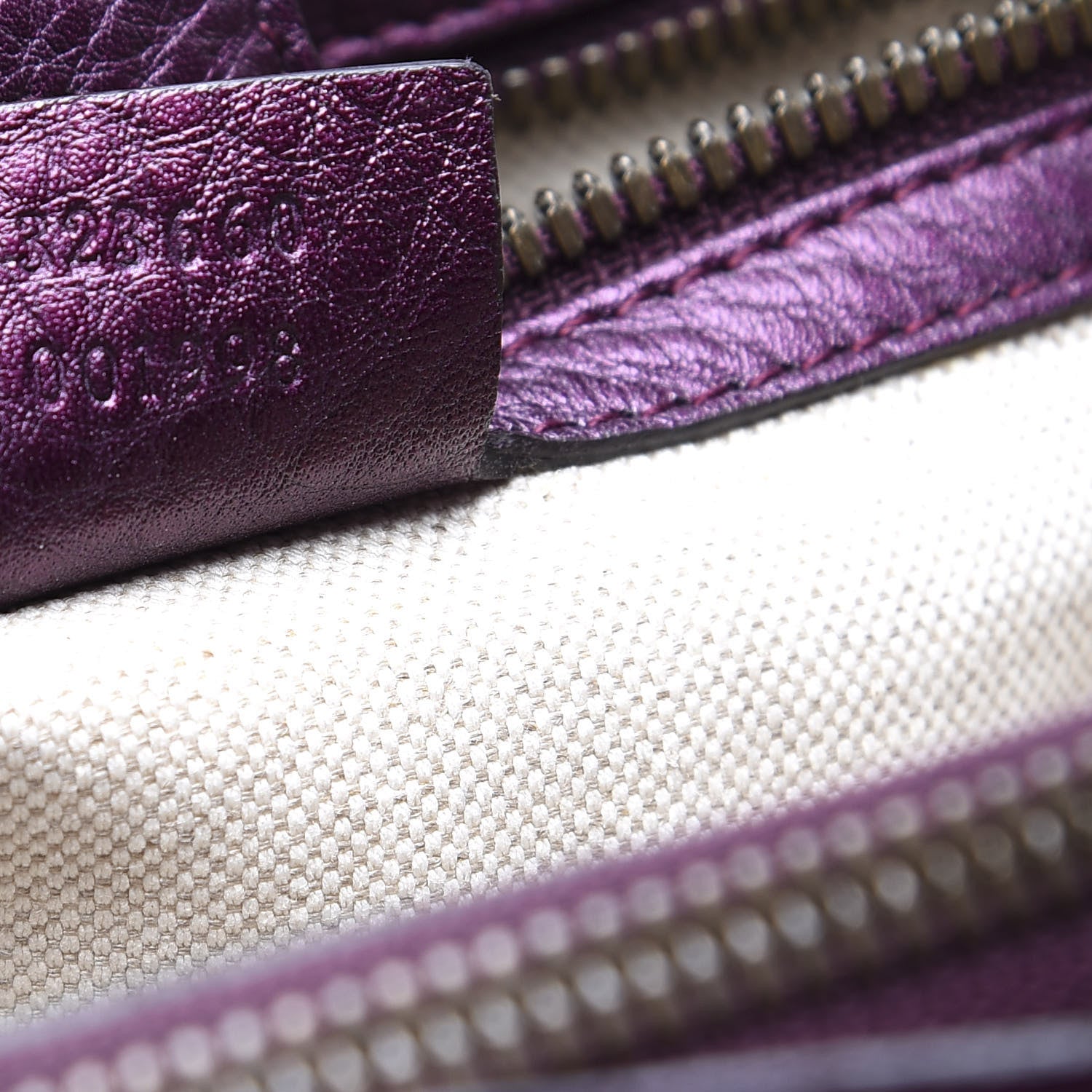 Gucci Pebbled Calfskin Medium Bamboo Shopper Tote Purple 8 of 13