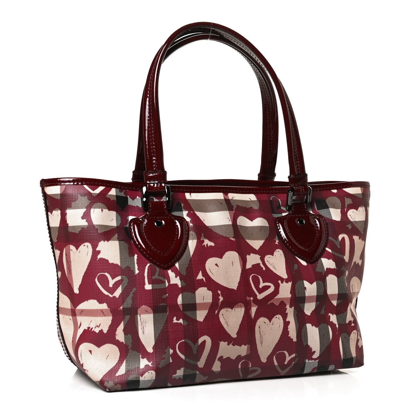 Nova Check Heart Tote Red