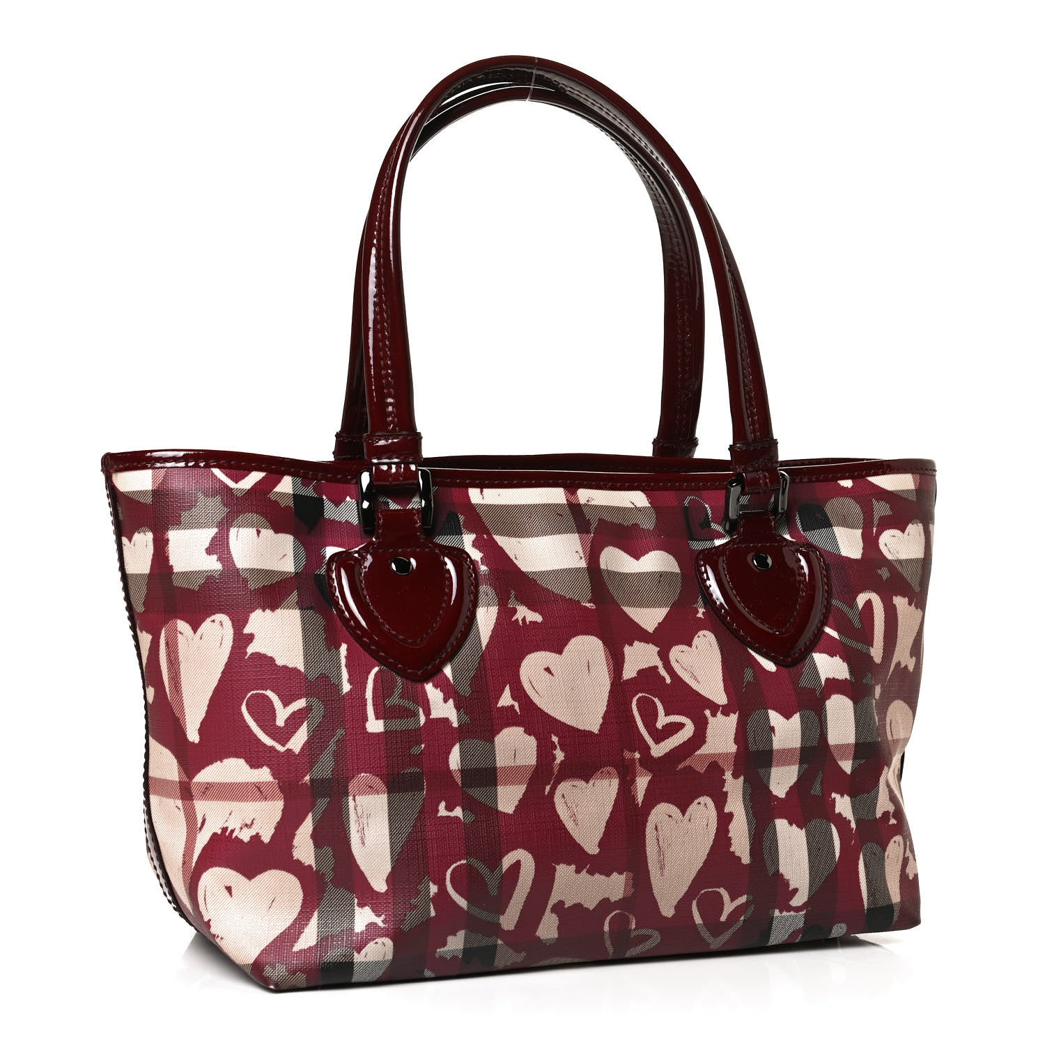 Burberry Nova Check Heart Tote Red 2 of 13