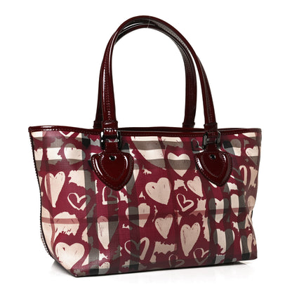 Burberry Nova Check Heart Tote Red 2 of 13