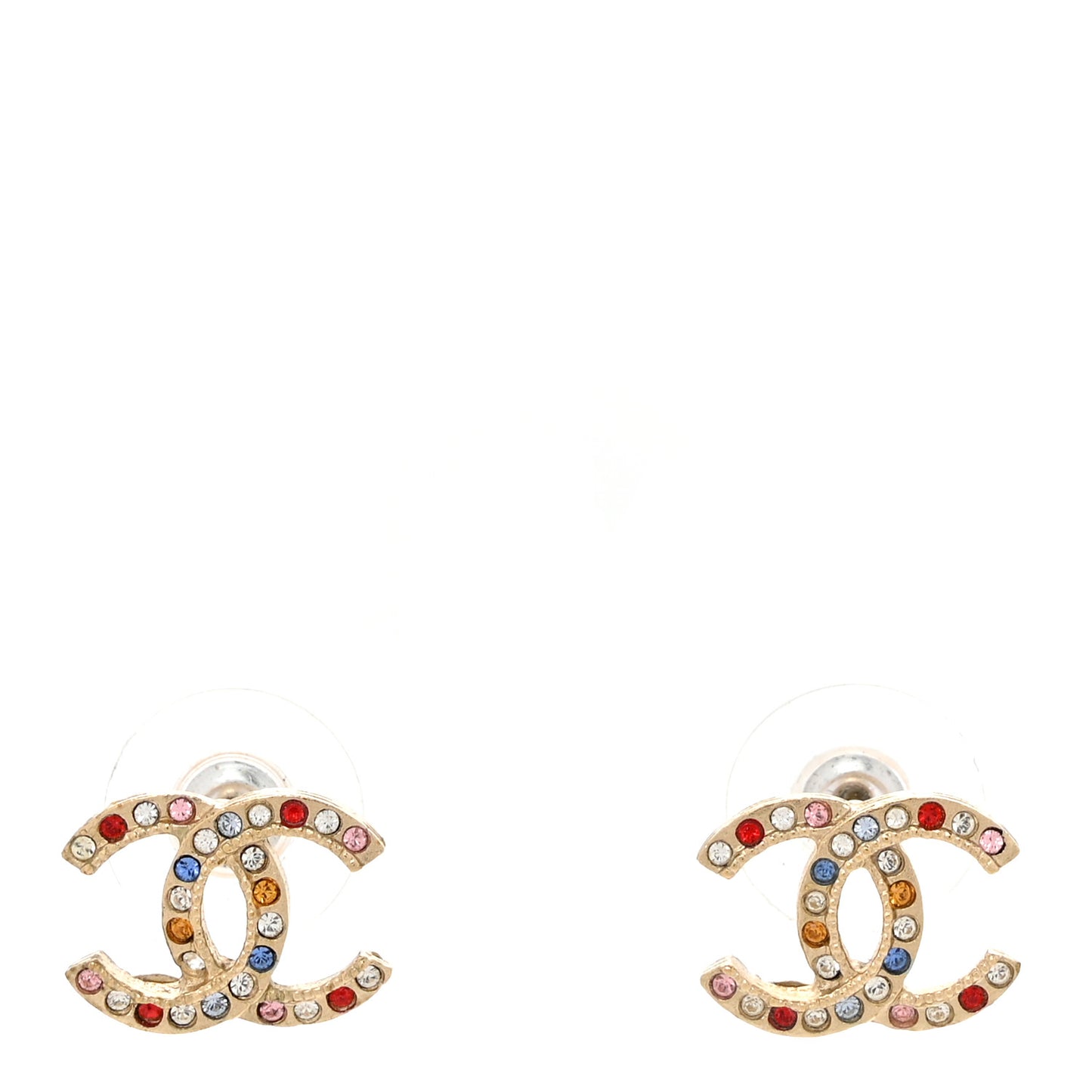 Crystal CC Earrings Gold Multicolor