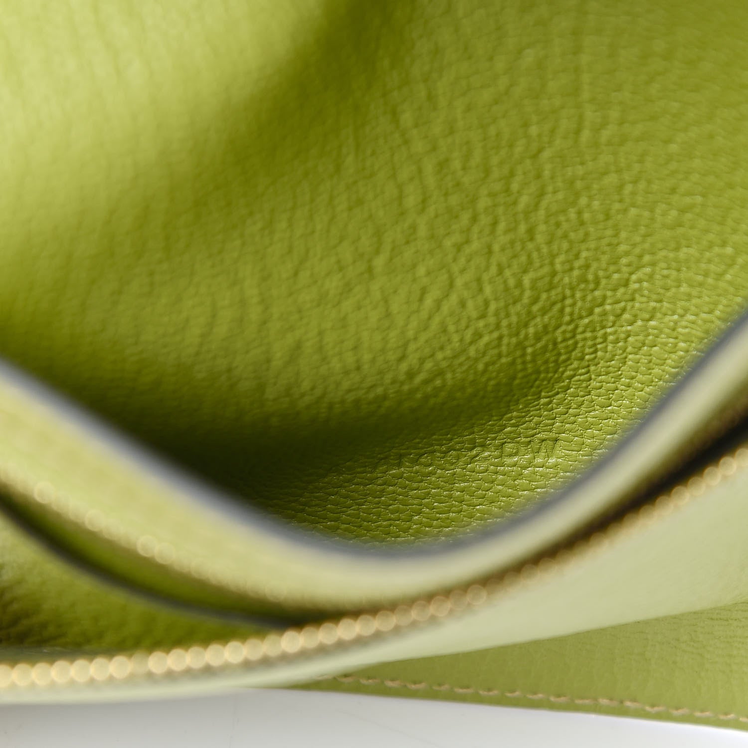 Hermes Ostrich Bearn Compact Wallet Vert Anis 7 of 9