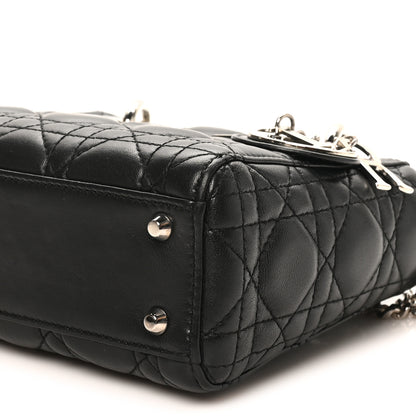 Christian Dior Lambskin Cannage Mini Lady Dior Black 10 of 10