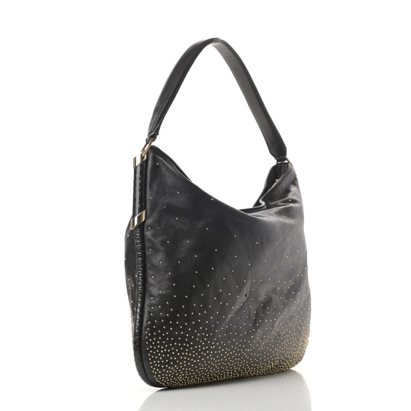 Lambskin Zoe Studded Hobo Black