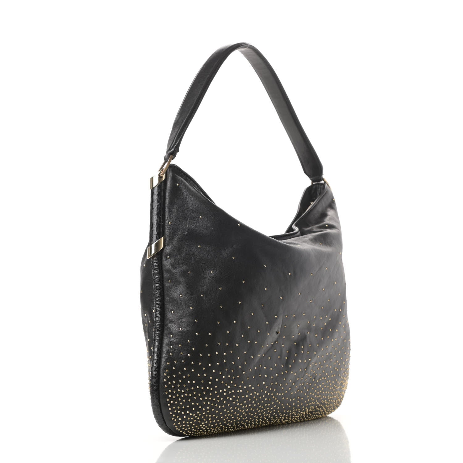 Jimmy Choo Lambskin Zoe Studded Hobo Black 3 of 15