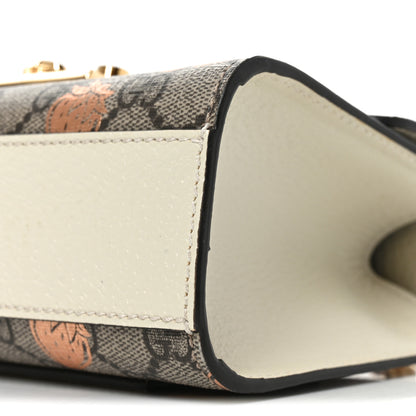 Gucci GG Supreme Monogram Berry Textured Dollar Calfskin Small Padlock Shoulder Bag Beige Ebony Light Copper Mystic White 10 of 10