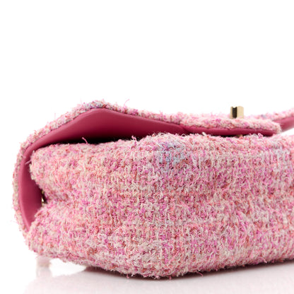 Chanel Tweed Quilted Mini Rectangular Flap Pink Orange White 10 of 15