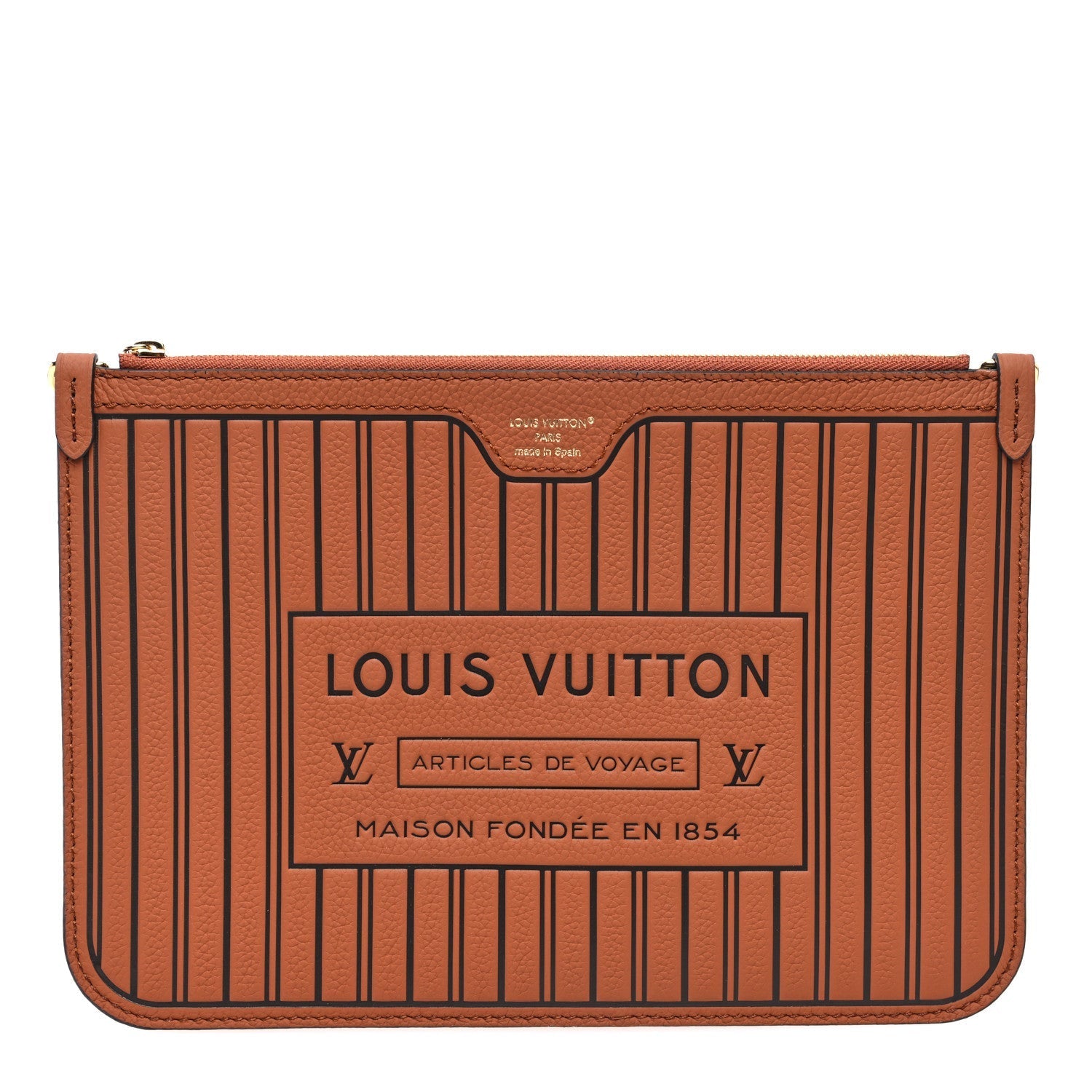 Louis Vuitton Calfskin Neverfull Inside Out MM Pochette Tan 1 of 5