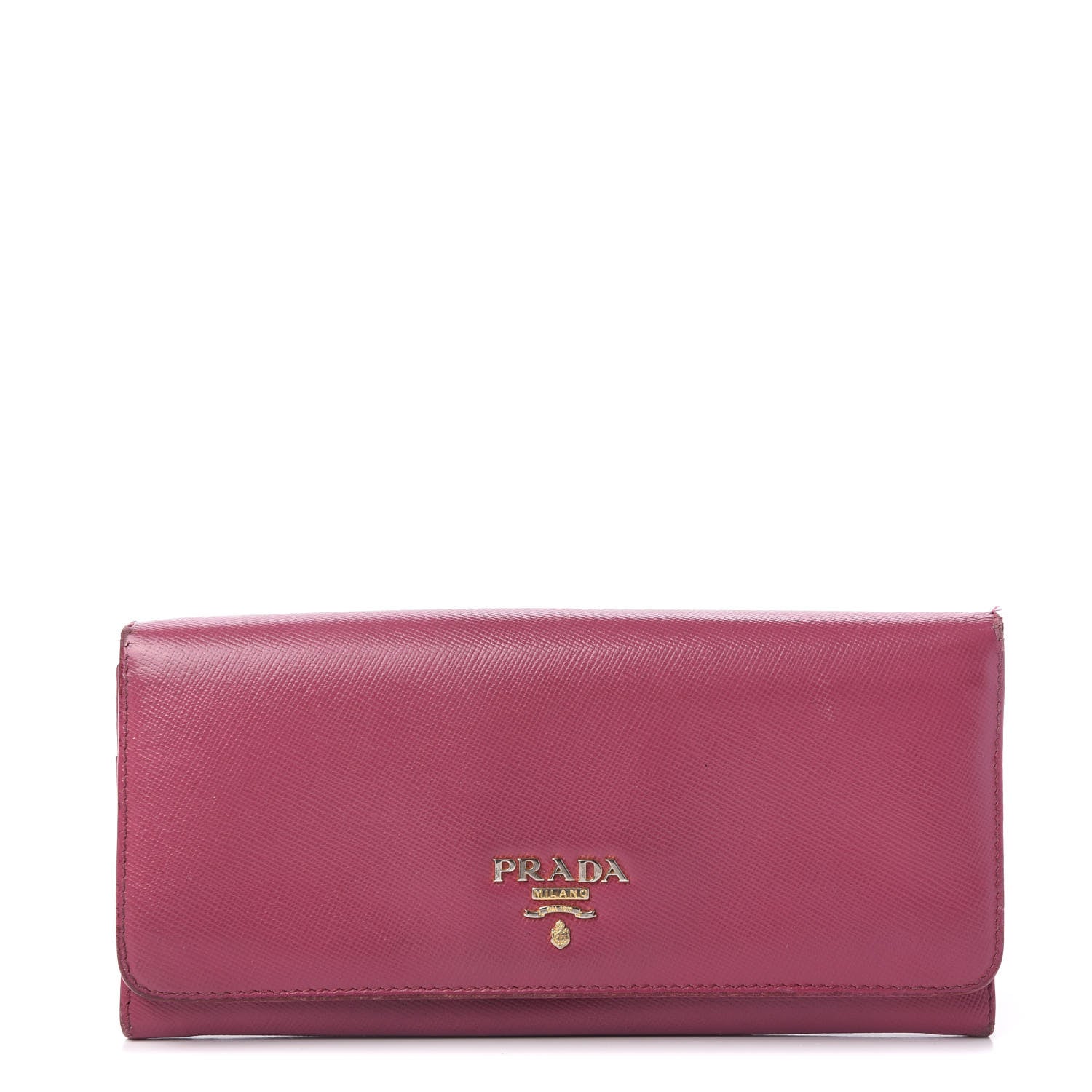 Prada Saffiano Metal Continental Flap Wallet Peonia 1 of 10