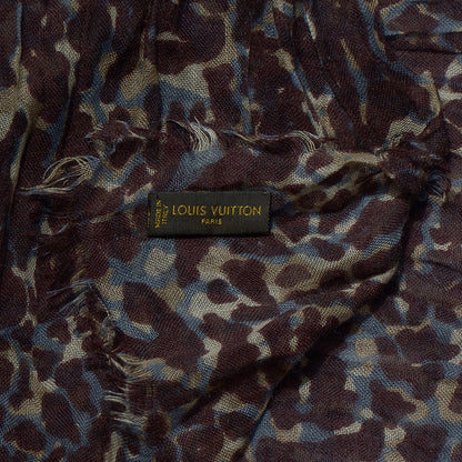 Louis Vuitton Cashmere Silk Lezard Stole Burgundy 6 of 7