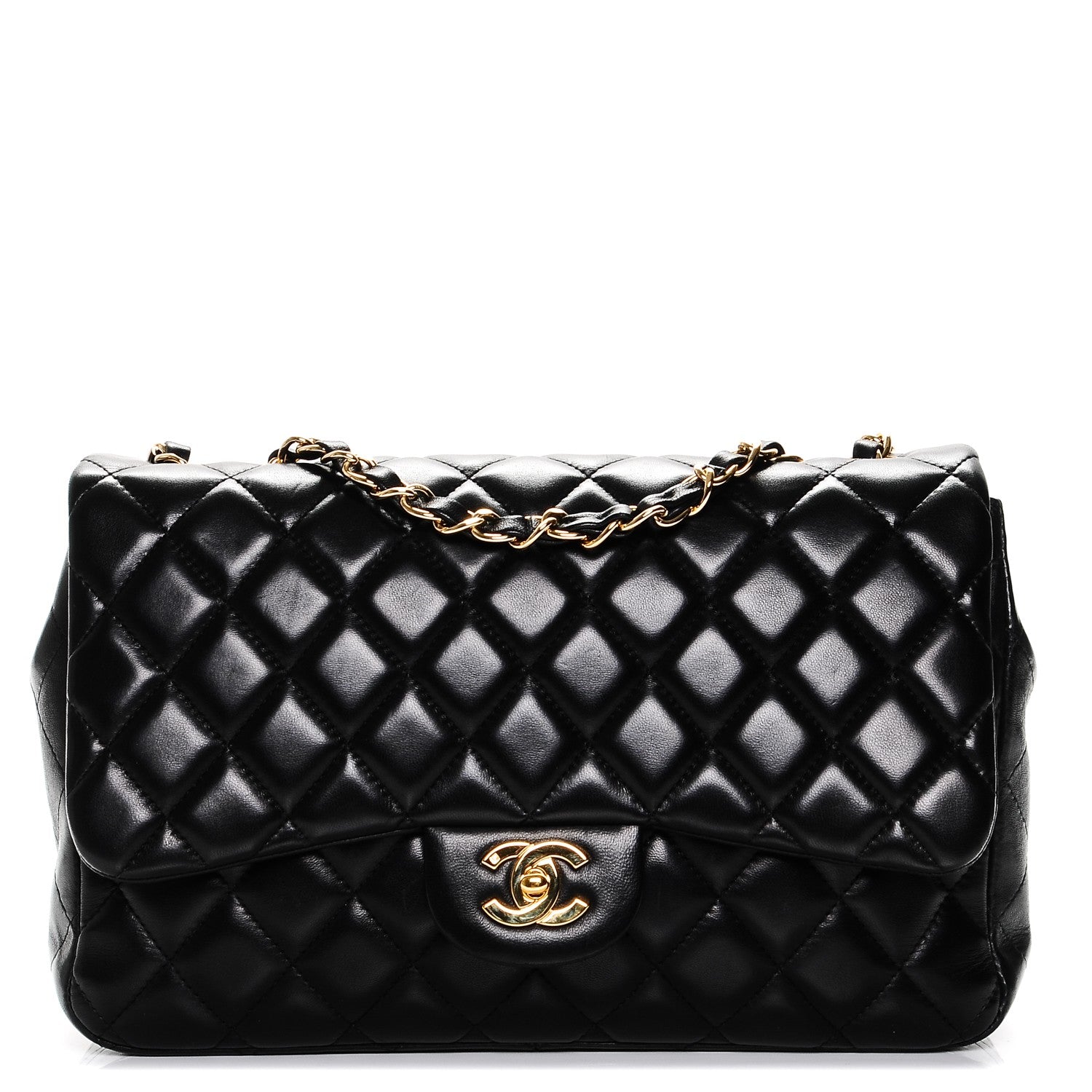 Chanel Lambskin Quilted Jumbo Single Flap Black 1 of 7