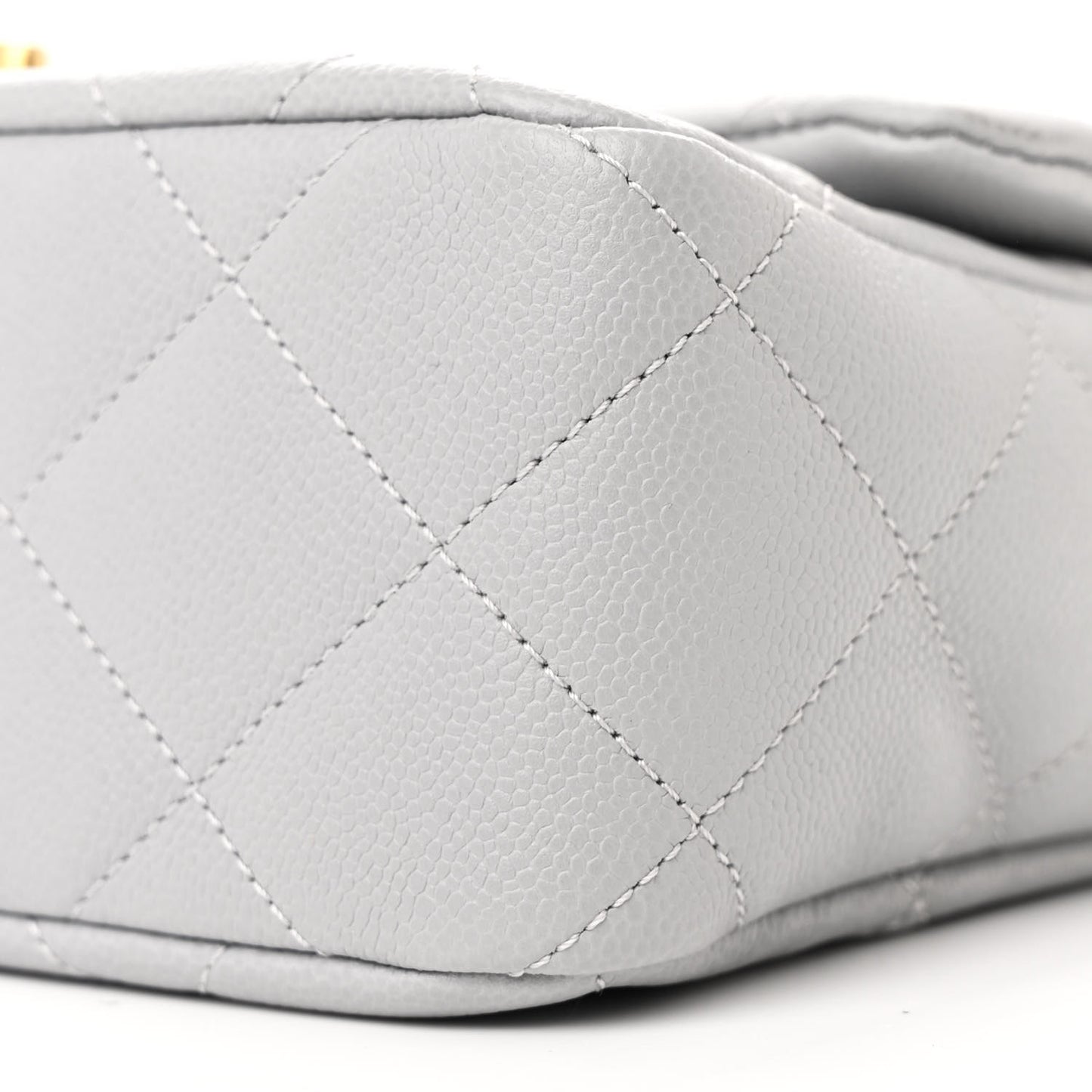 Caviar Quilted Sweetheart Flap Grey