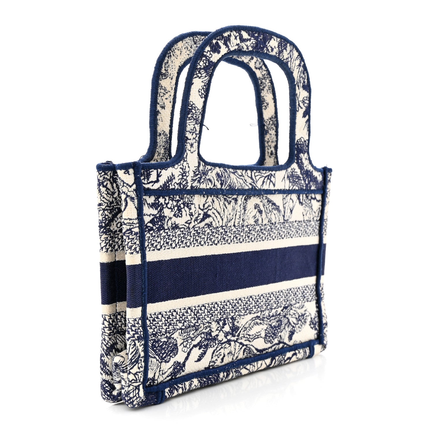 Christian Dior Canvas Embroidered Mini Toile De Jouy Book Tote Blue 3 of 14