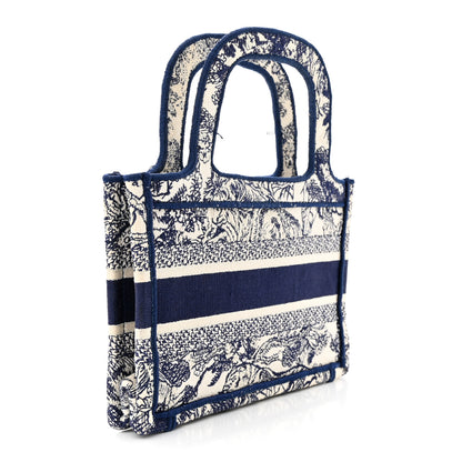 Christian Dior Canvas Embroidered Mini Toile De Jouy Book Tote Blue 3 of 14