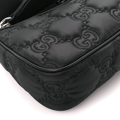 Gucci Nylon Calfskin Enamel GG Matelasse Chain Handbag Black 9 of 10