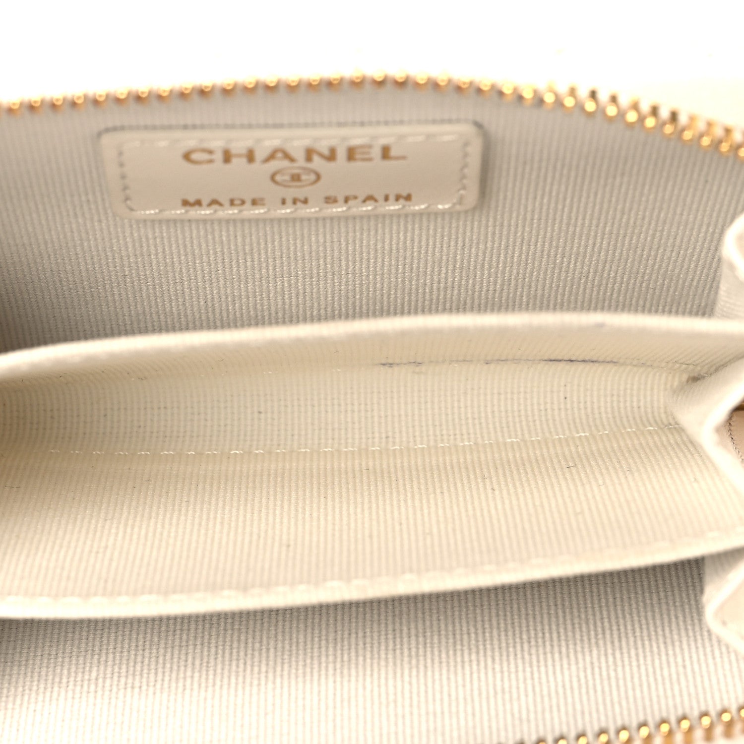Chanel Caviar Quilted Crystal Zip Around Coin Purse Wallet  White 5 of 9
