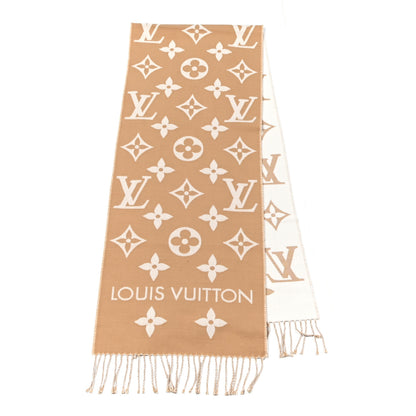 Louis Vuitton Wool Monogram LV Essential Scarf Beige 2 of 3