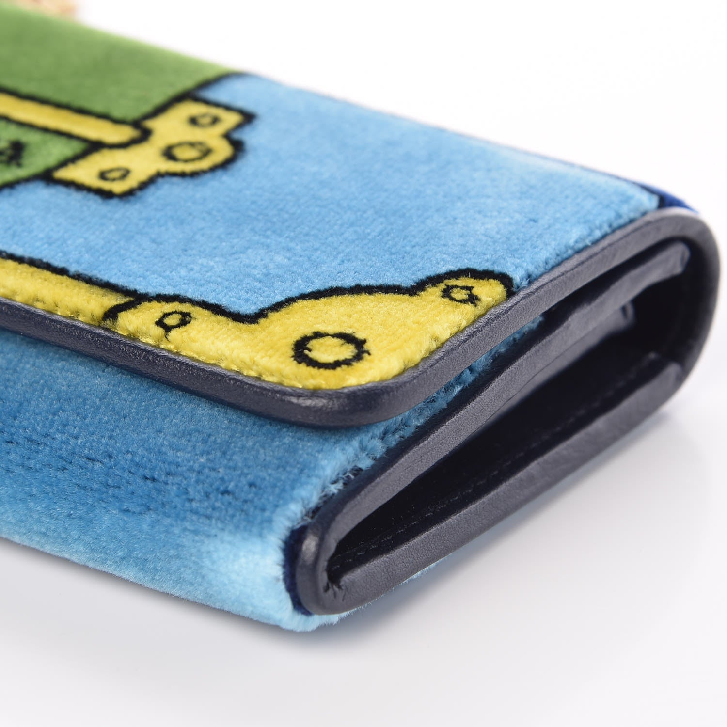 Prada Velvet Cahir Chain Wallet Azzurro 8 of 9
