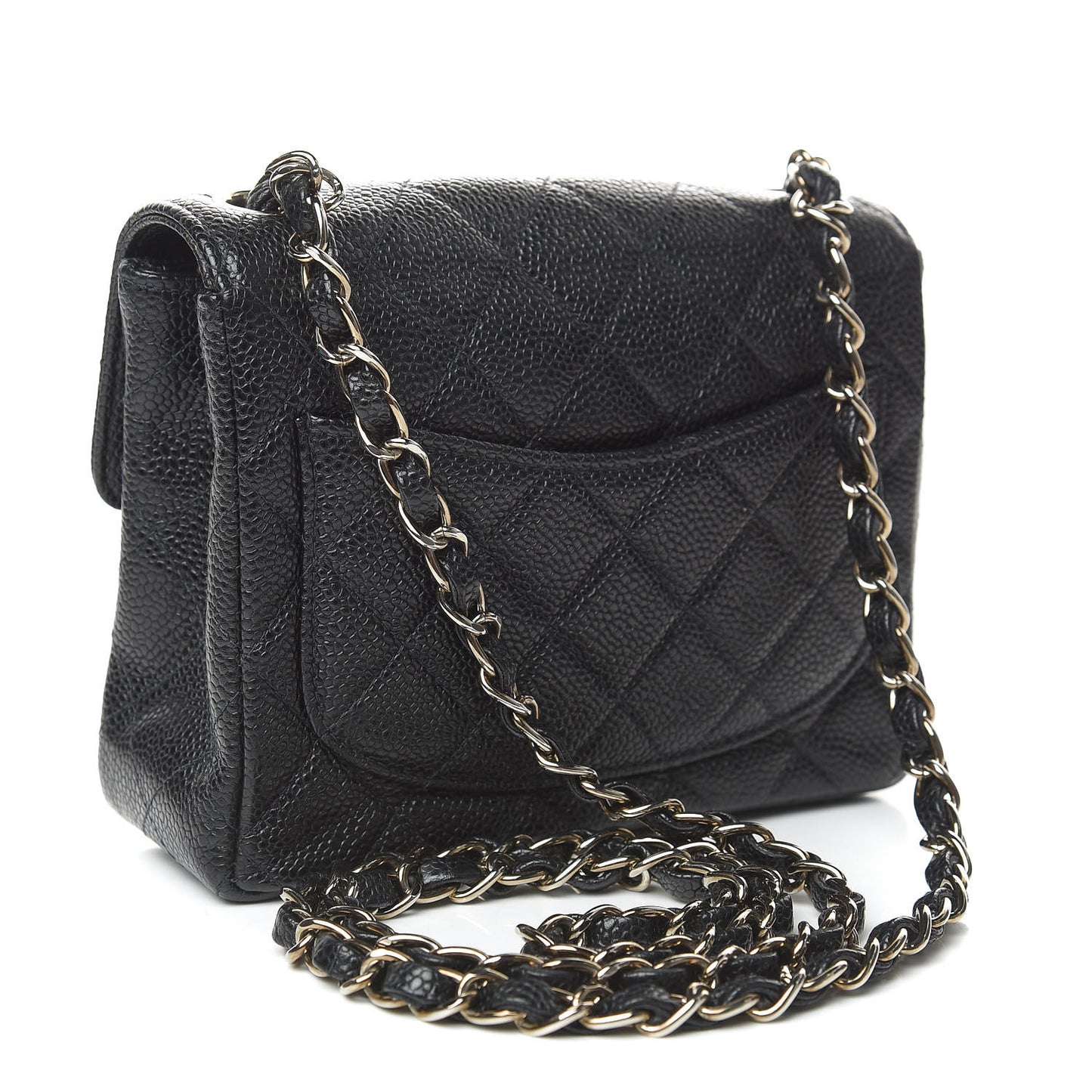 Caviar Quilted Mini Square Flap Black
