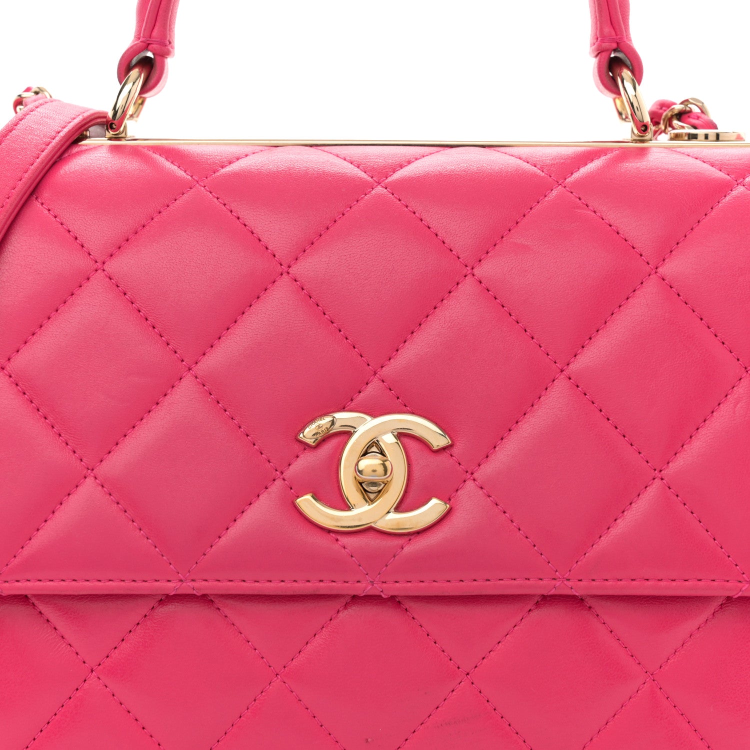 Chanel Lambskin Quilted Medium Trendy CC Flap Dual Handle Bag Dark Pink 9 of 15