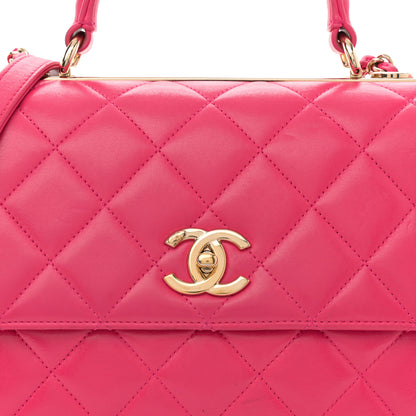 Chanel Lambskin Quilted Medium Trendy CC Flap Dual Handle Bag Dark Pink 9 of 15