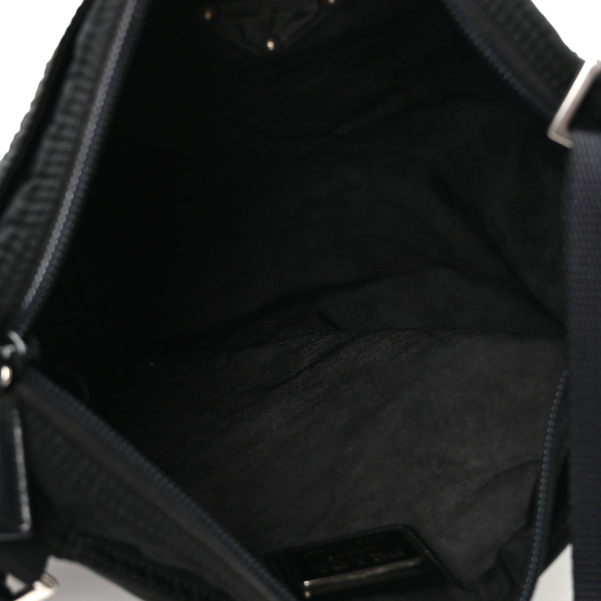 Prada Nylon Vela Flat Messenger Bag Black 5 of 11