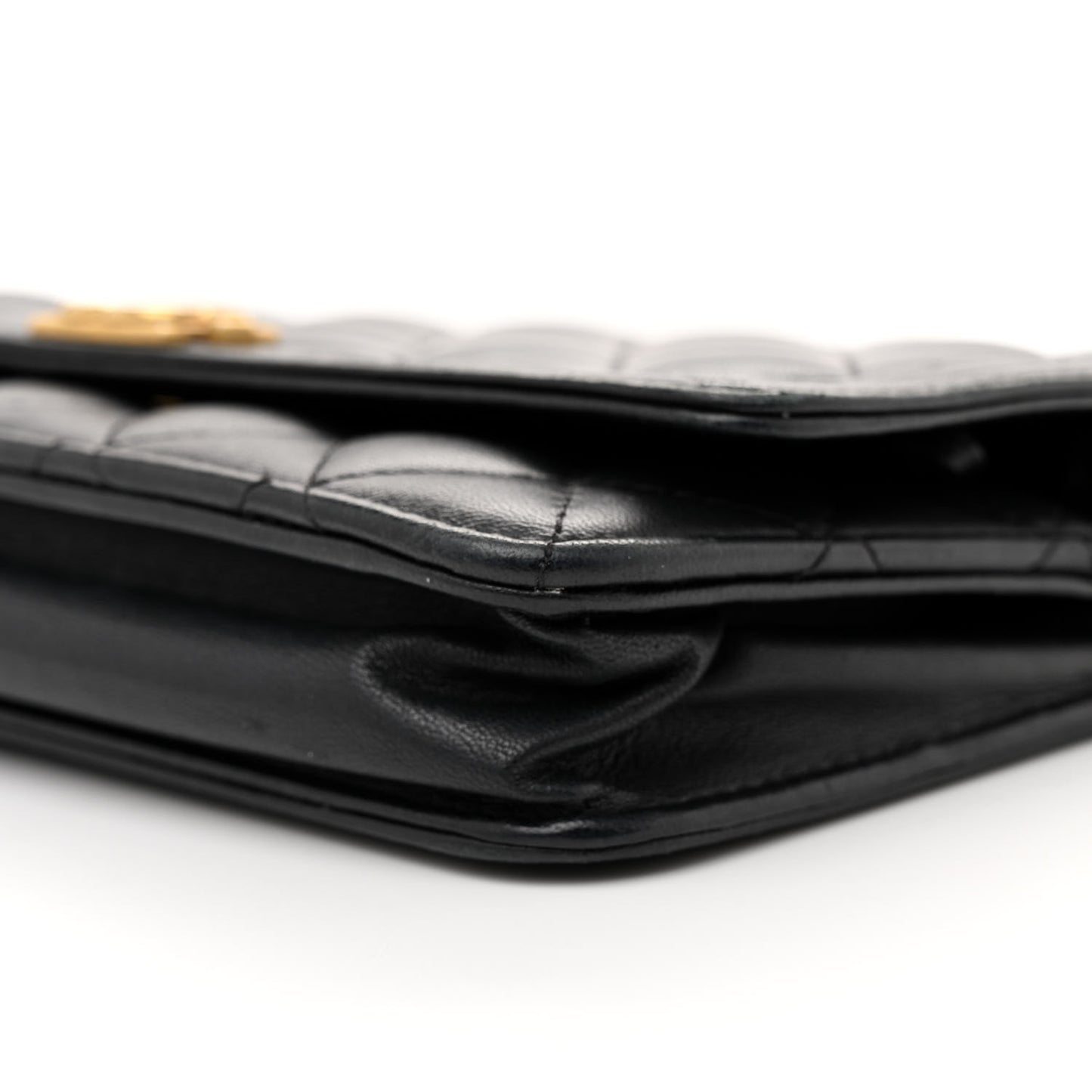 Lambskin Quilted Boy Wallet On Chain WOC Black