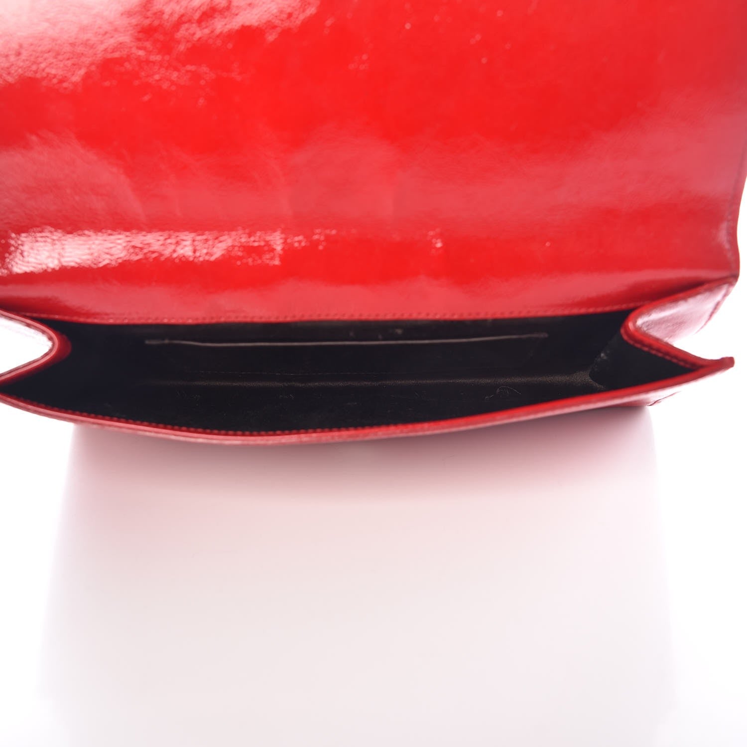 Saint Laurent Textured Patent Monogram Large Belle De Jour Clutch Red 5 of 15