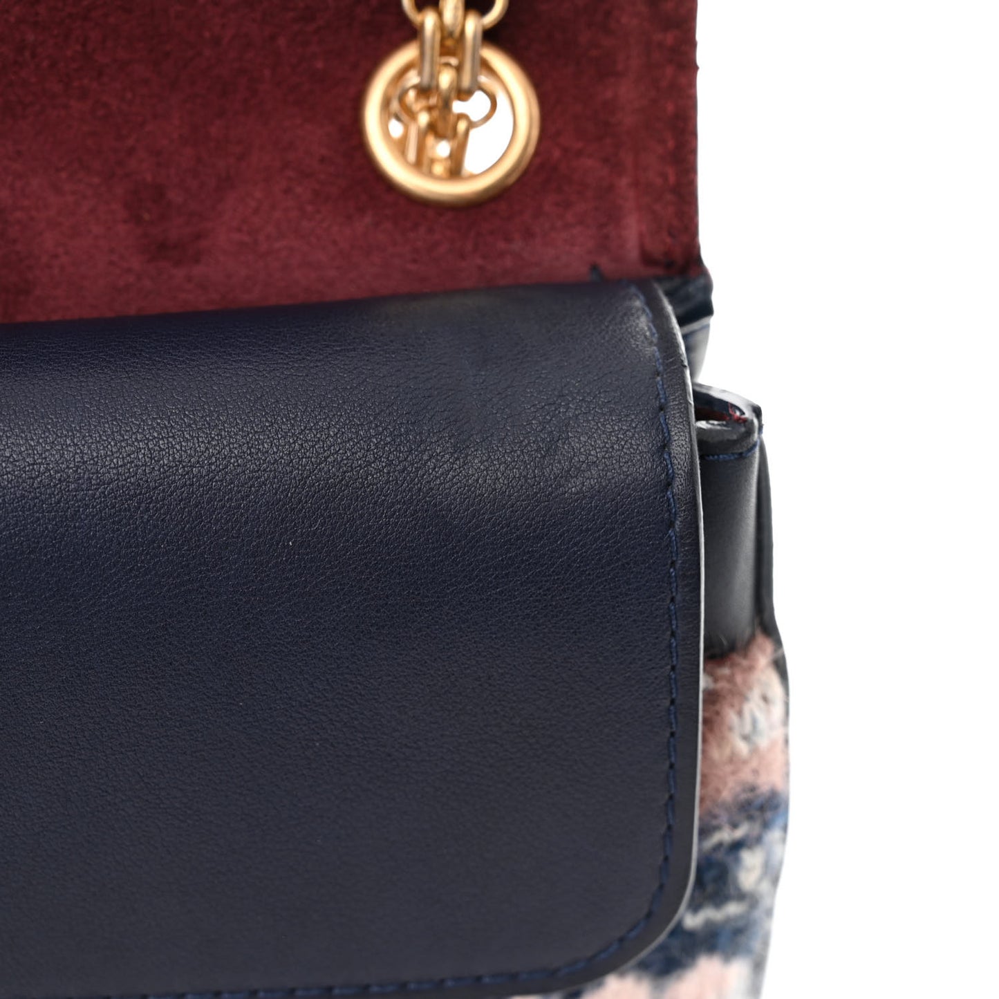 Smooth Calfskin Knit Nude 2.55 Reissue 225 Flap Navy
