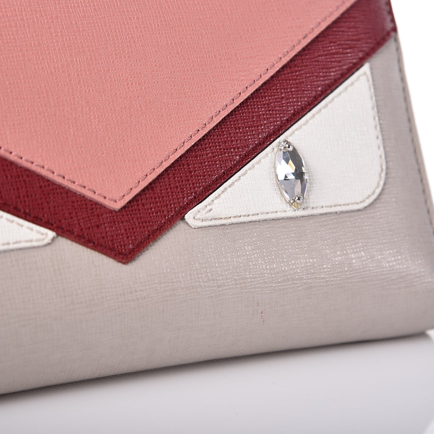 Vitello Elite Crystal Eye Monster Zip Around Wallet Grigio Polvere Ribes Multicolor