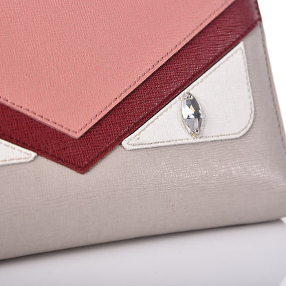 Fendi Vitello Elite Crystal Eye Monster Zip Around Wallet Grigio Polvere Ribes Multicolor 7 of 7