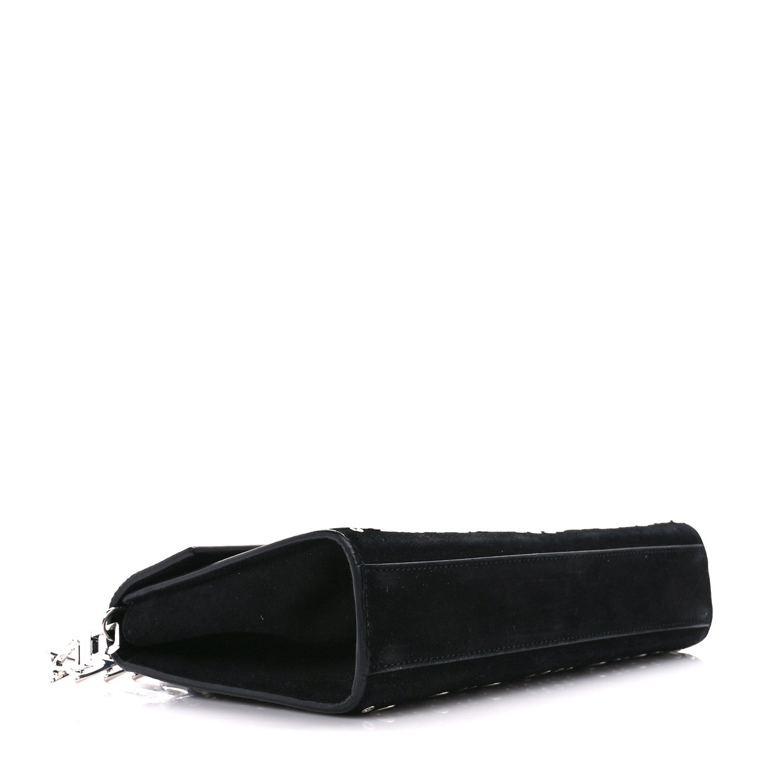 Alaia Suede Eyelet Embellished Oeillets Pochette Black 4 of 10