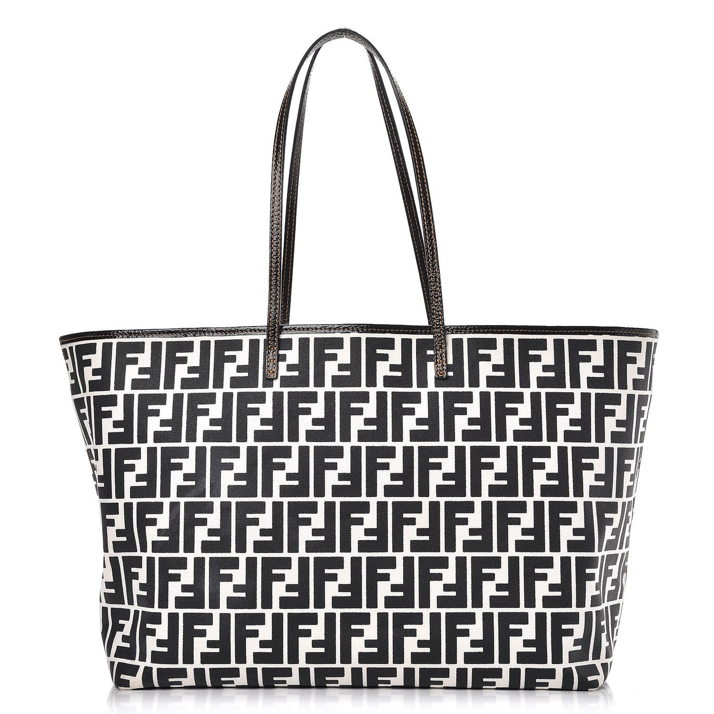 Canvas FF Large Roll Tote Black White
