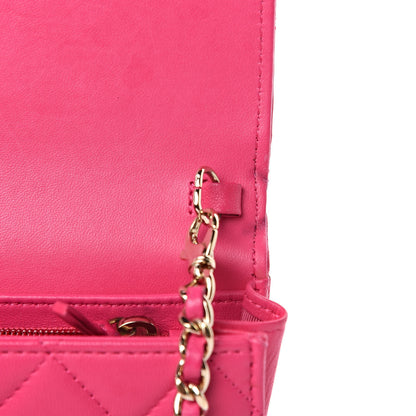 Chanel Lambskin Quilted Wallet on Removable Chain Fuchsia 16 of 16