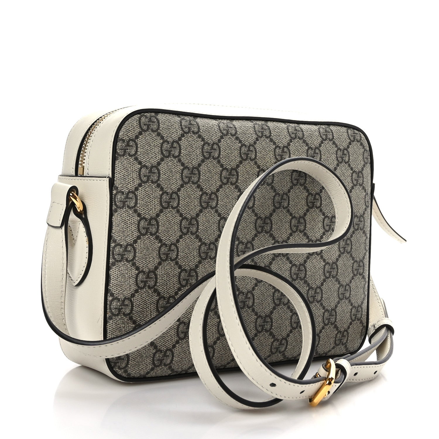 Gucci GG Supreme Monogram Small Horsebit 1955 Shoulder Bag Beige Mystic White 3 of 10