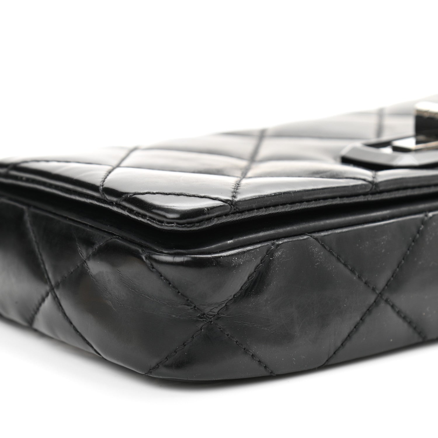Chanel Patent Quilted Mademoiselle East West Flap Black 8 of 15