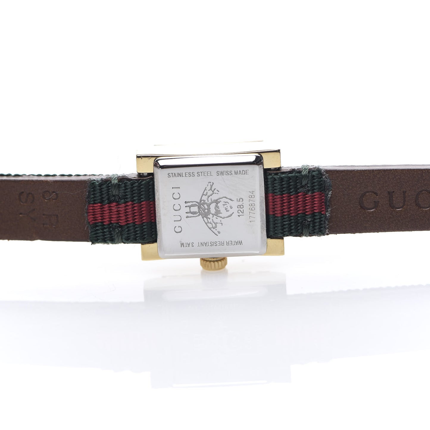 Stainless Steel Nylon 14mm Web G-Frame Square Double Wrap Quartz Watch Green