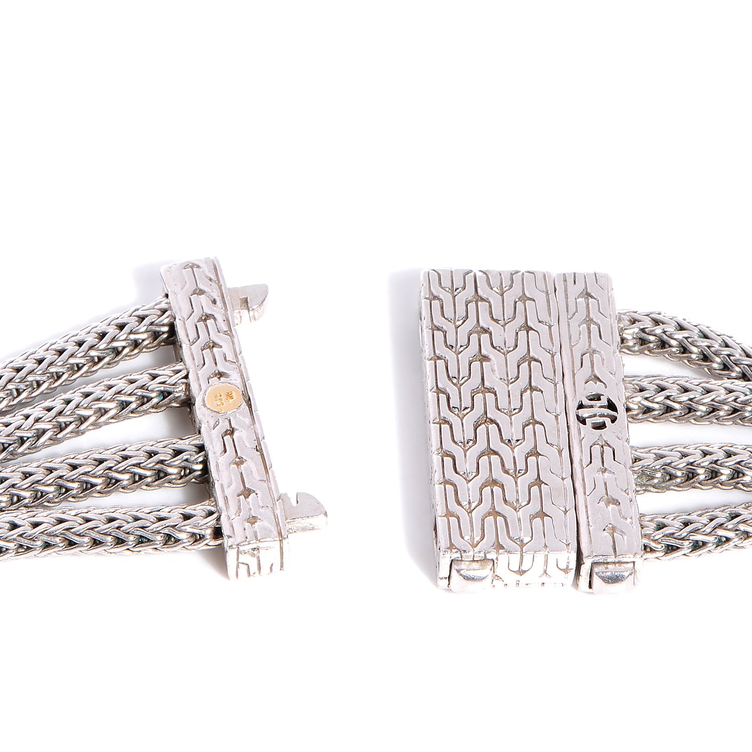 John Hardy Sterling Silver Pave Diamond Choker Necklace 5 of 6