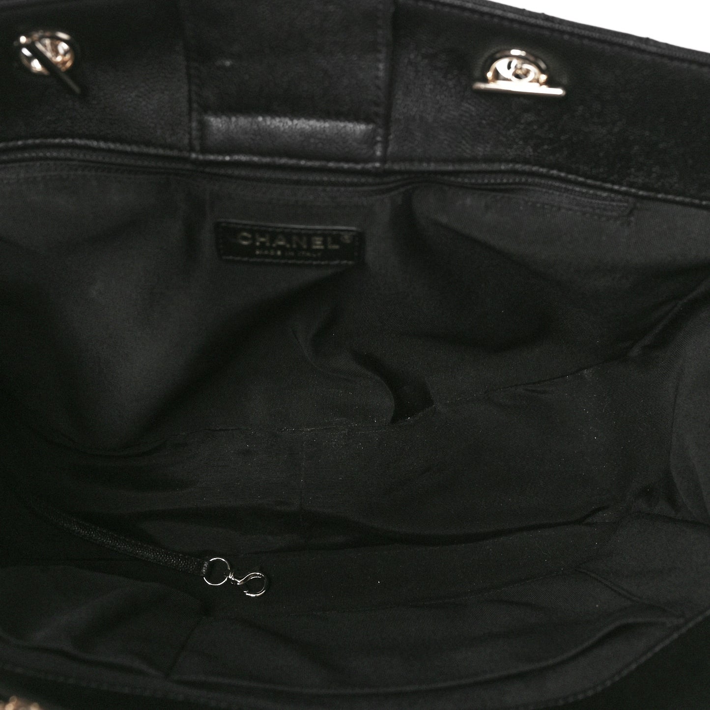 Caviar Quilted Large Shopping Tote Black