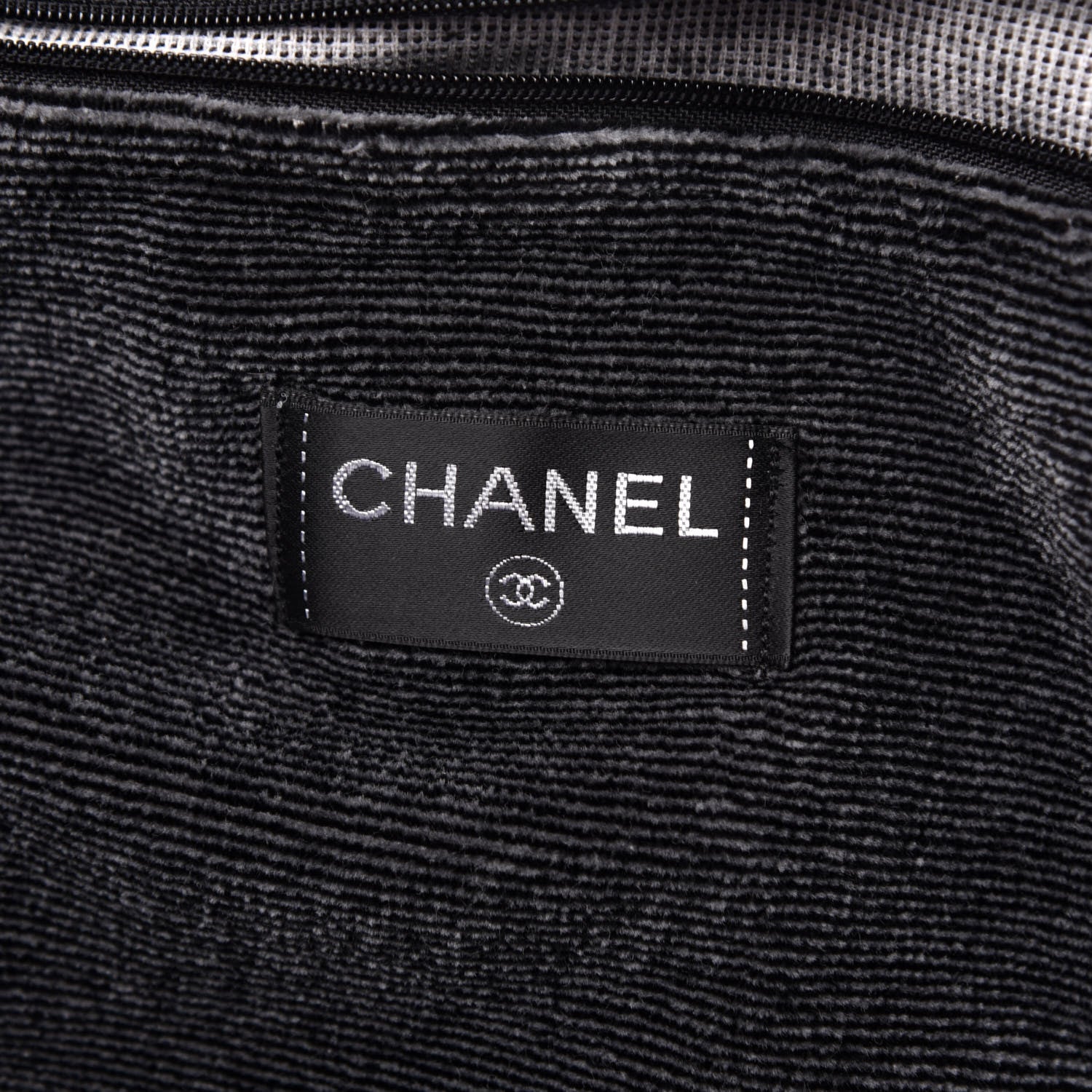 Chanel Terry Cotton CC Tote Black Grey 7 of 14