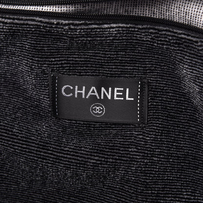 Chanel Terry Cotton CC Tote Black Grey 7 of 14